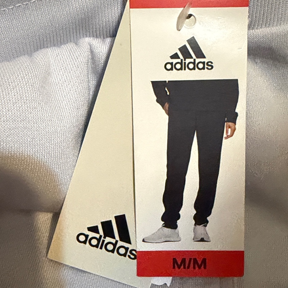 Adidas Ladies Fleece Taper Pant Relaxed Fit size M color Light Blue Gray NWT